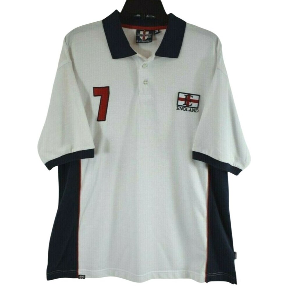 England 04 Mens XL Team England 7 Sports Polo Short Sleeve Shirt